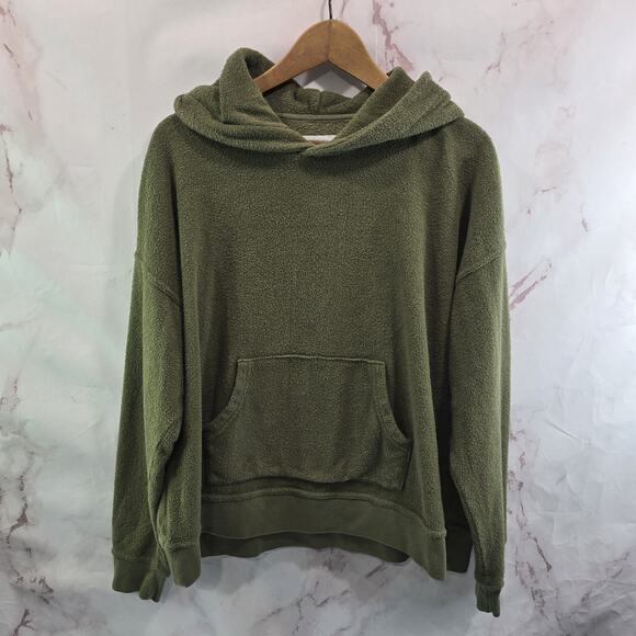 Outerknown Womens Large Green Sweatshirt Pullover Organic Cotton Terry High Tide